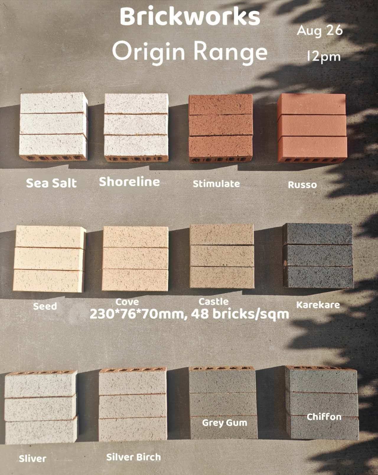 Brickworks Origin Range — 12pm collection