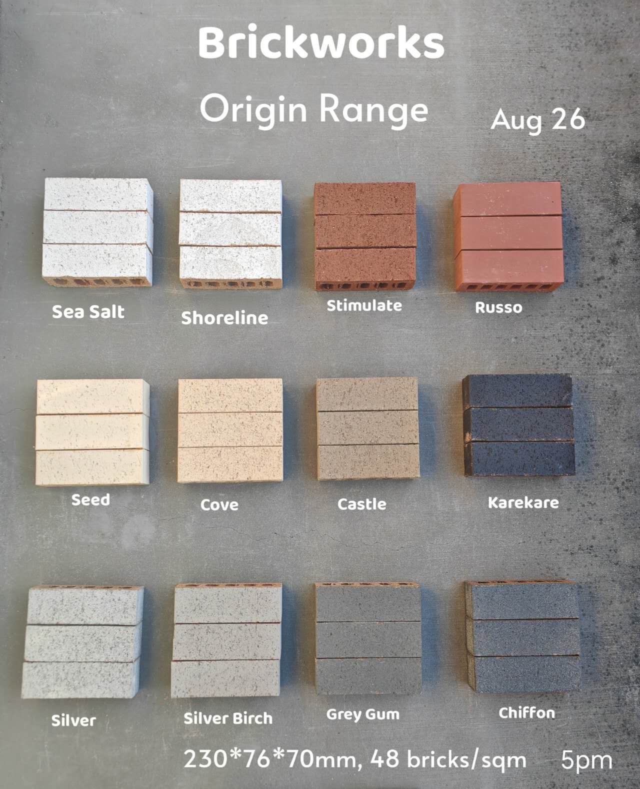 Brickworks Origin Range — 5pm collection