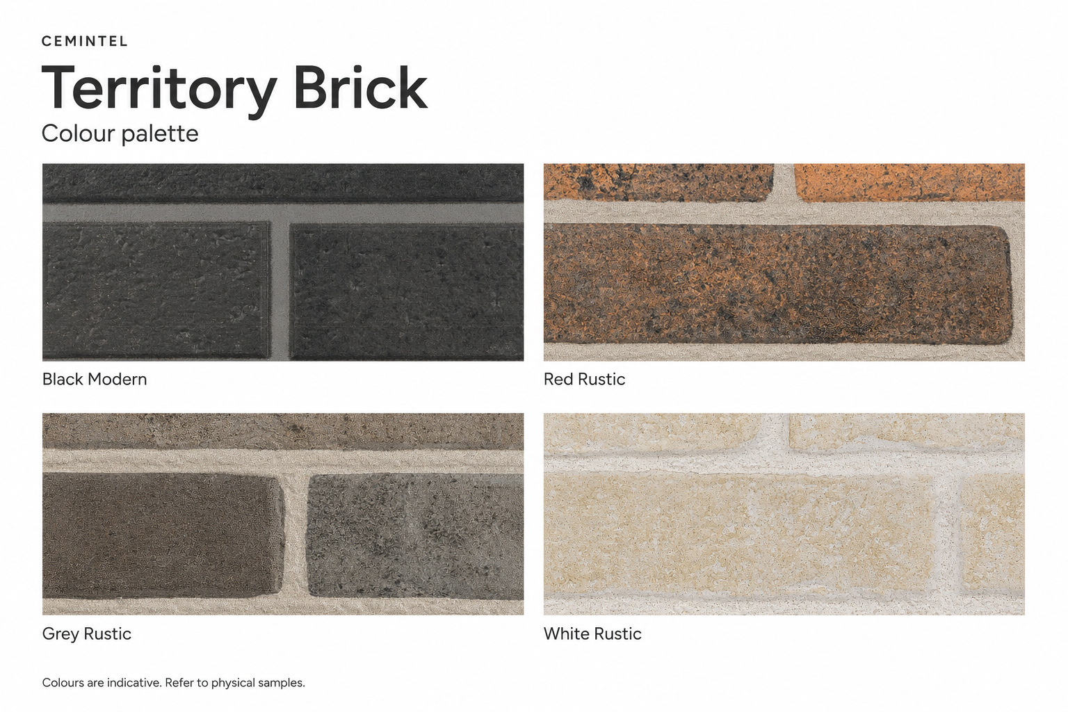 Cemintel Territory Brick colour palette