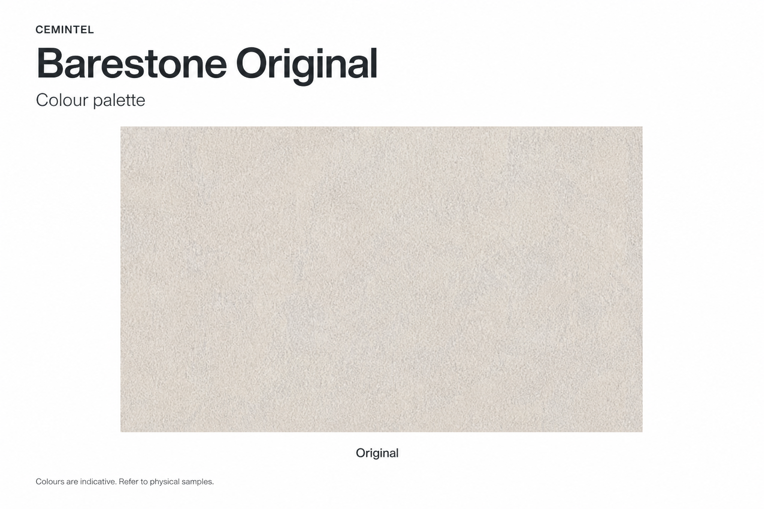 Cemintel Barestone Original colour palette
