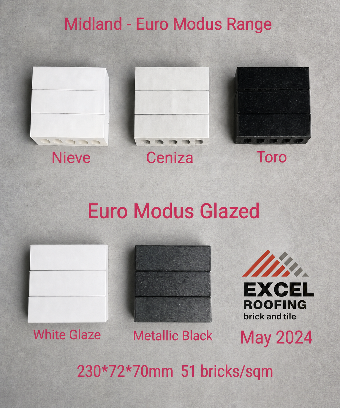 Midland Brick Euro Modus Range samples