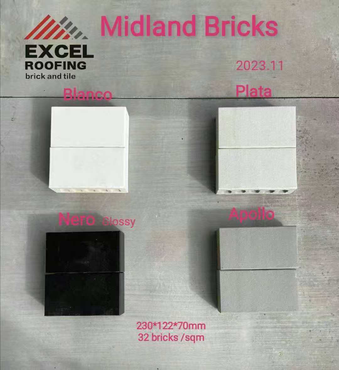 Midland Brick Euro Grande Range samples
