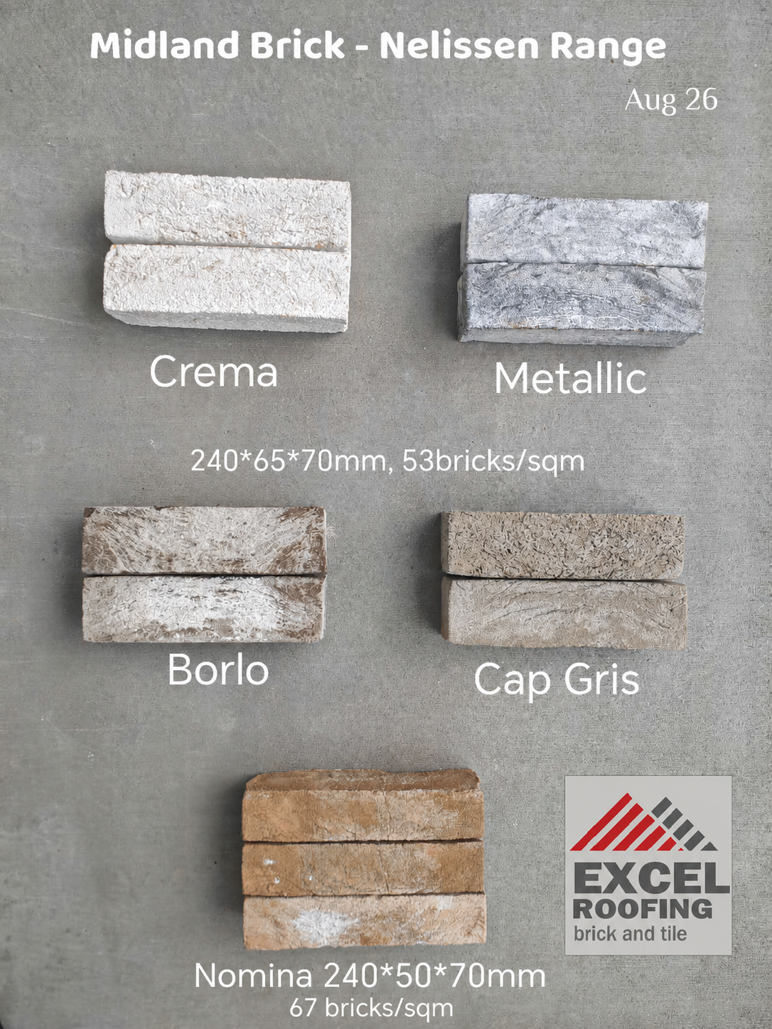 Midland Brick Nelissen Range samples