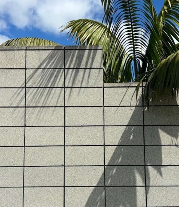 The Block Shop concrete wall blocks in a completed wall