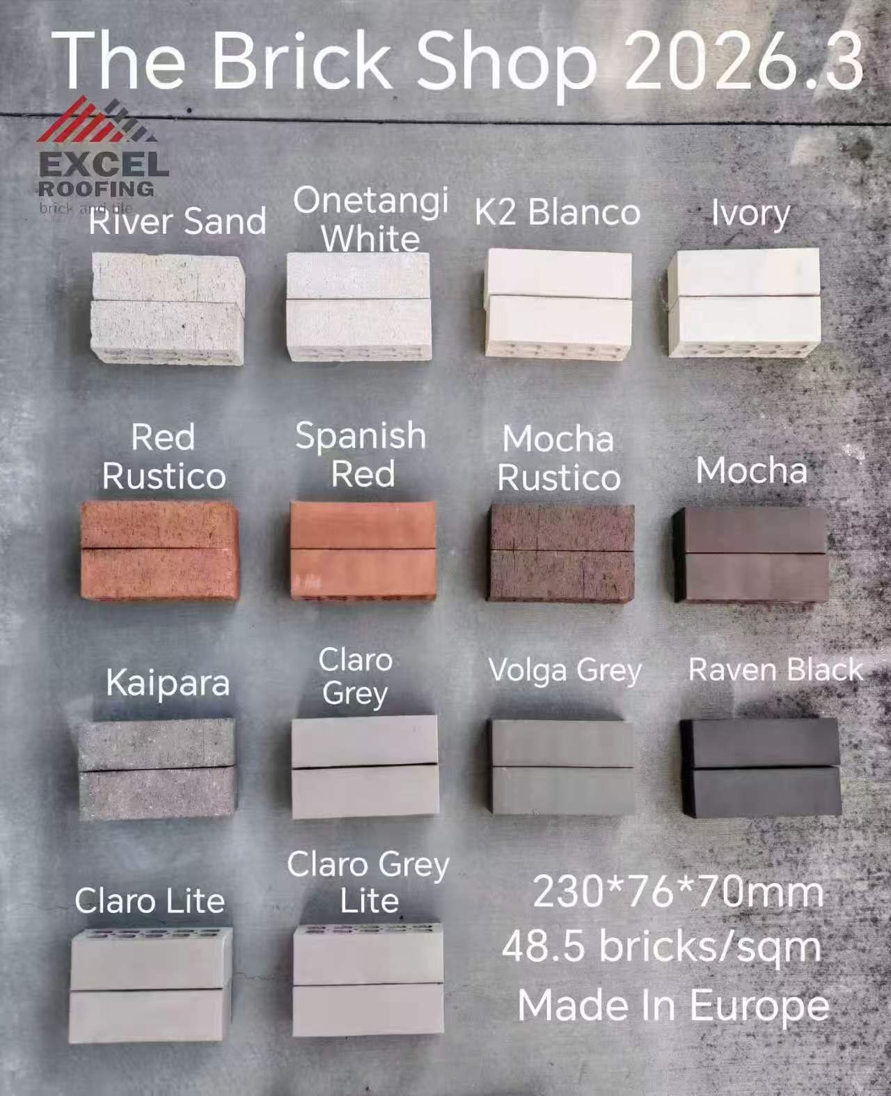The Brick Shop Euro Range — Single Height