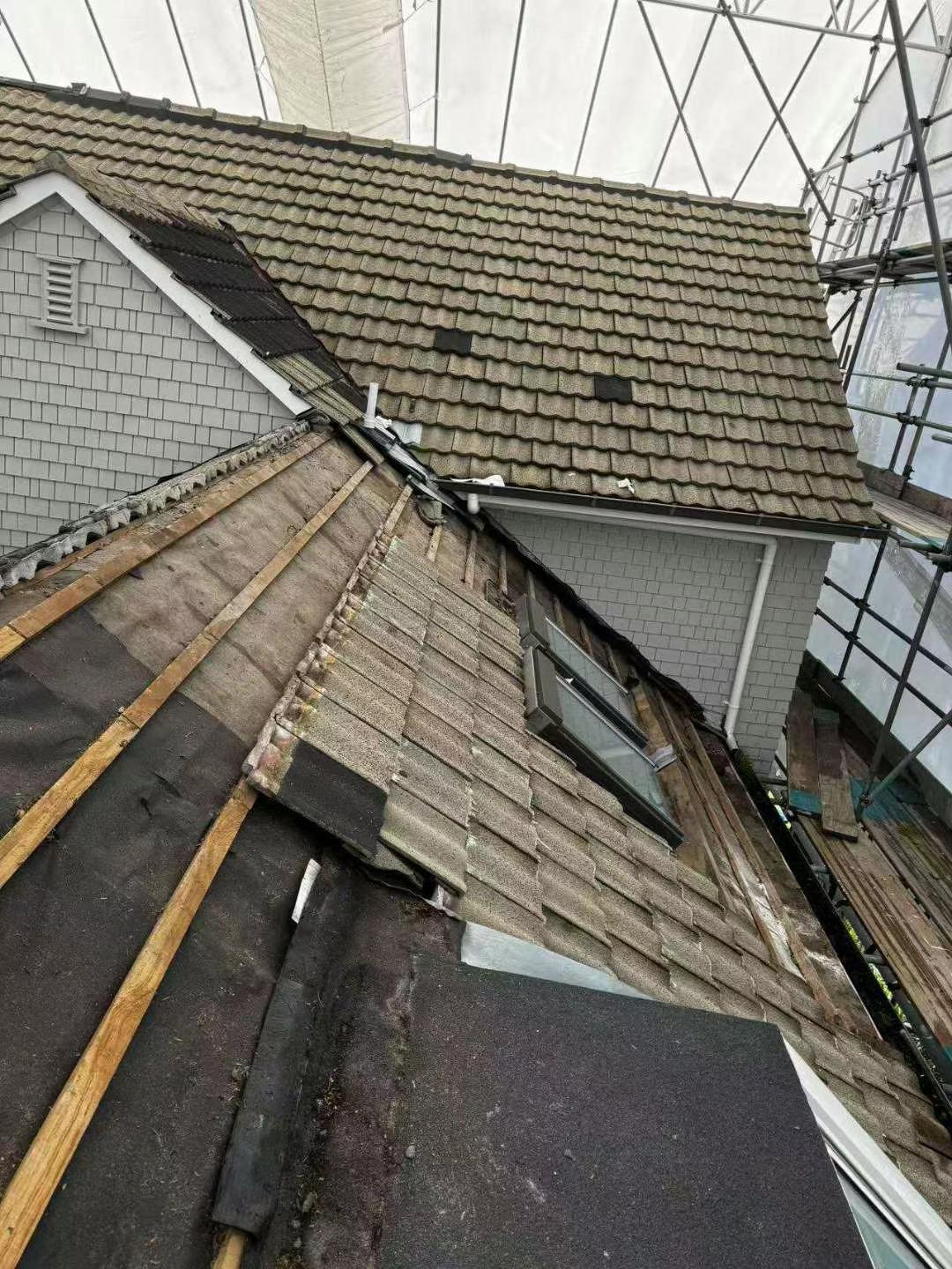 Old residential roof before re-roofing