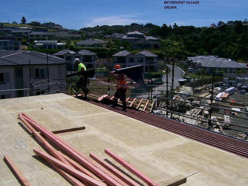 Roof installation in progress at Retirement Village Orewa