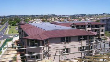 Multi-level roofing work at Retirement Village Orewa