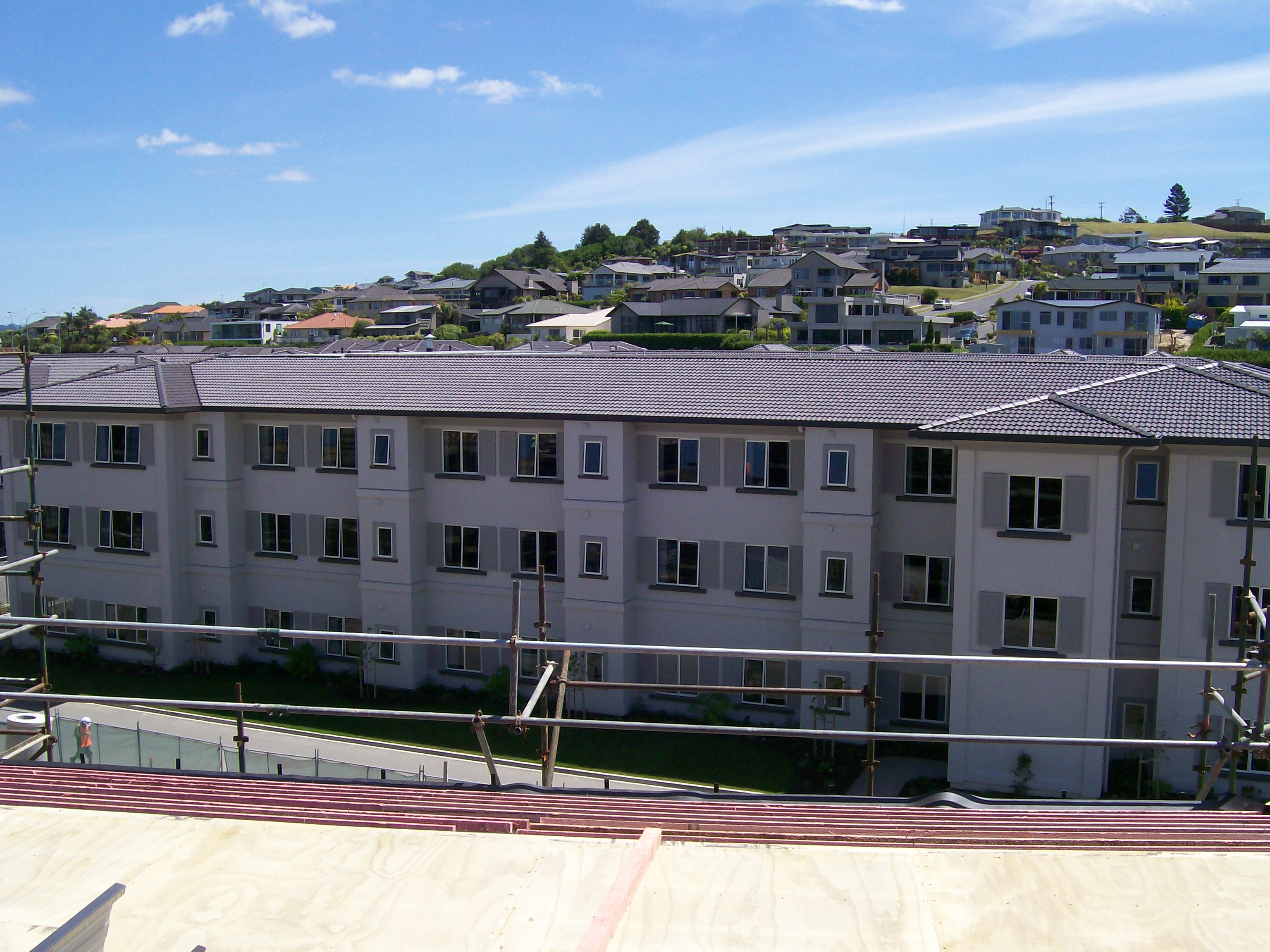 Completed tiled roof across the main building at Retirement Village Orewa
